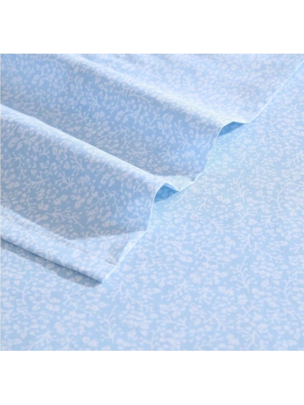 Laura Ashley KING ~ Maeve Blue Floral Sheet Set 100% Cotton Percale/Breathable
